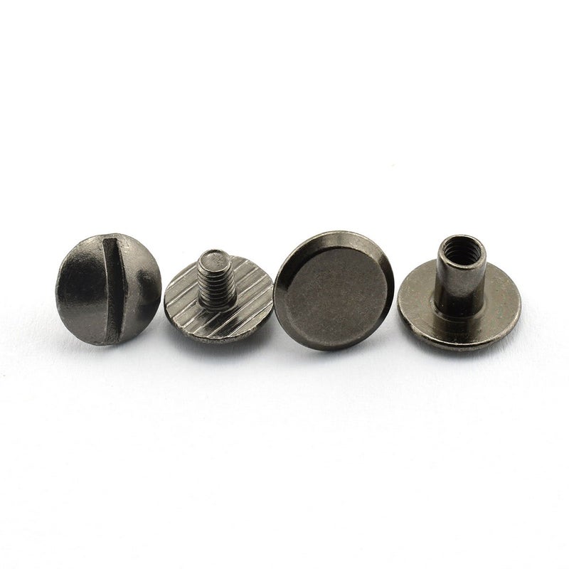 LQ Industrial براغي ربط لكتاب LQ الصناعية 15 مجموعة براغي رأس دائري مشقوق من الصلب الكربوني 1/4" أسود - Image 2